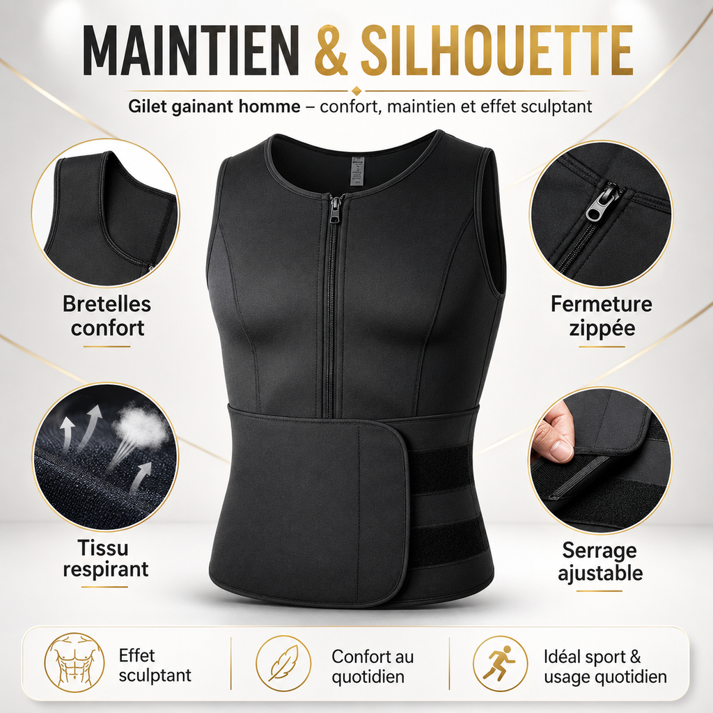 Débardeur Gainant Homme – Effet Sculptant & Maintien Confortable
