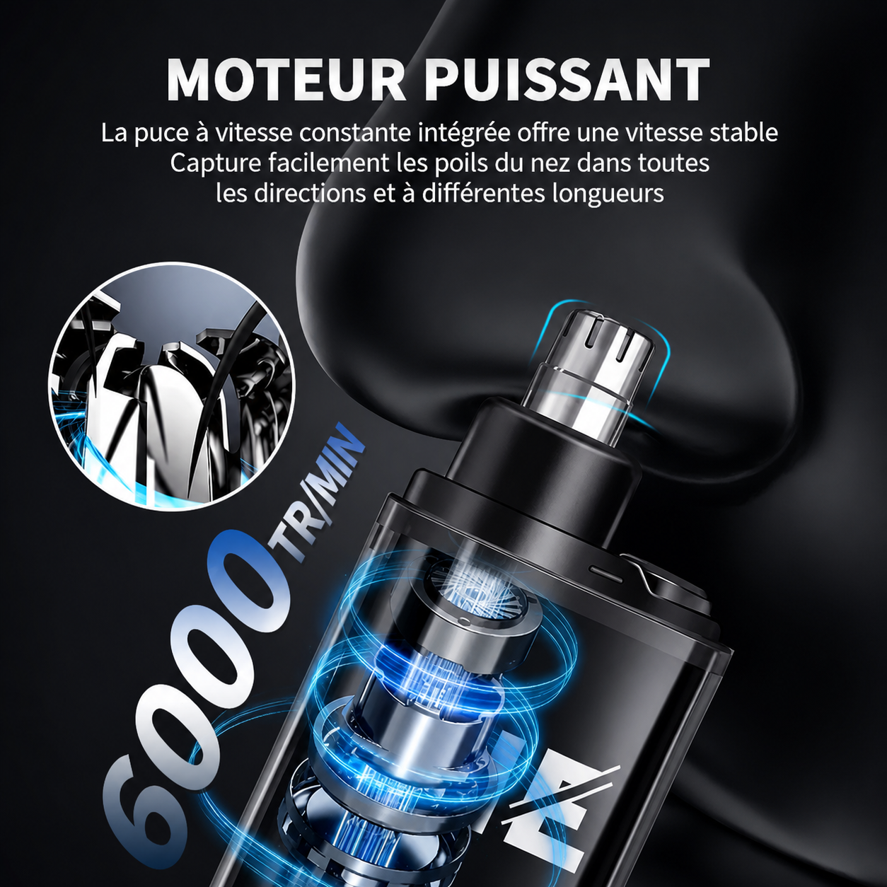 Tondeuse Nez & Oreilles USB-C – Coupe Précise, Sans Douleur & Recharge Rapide