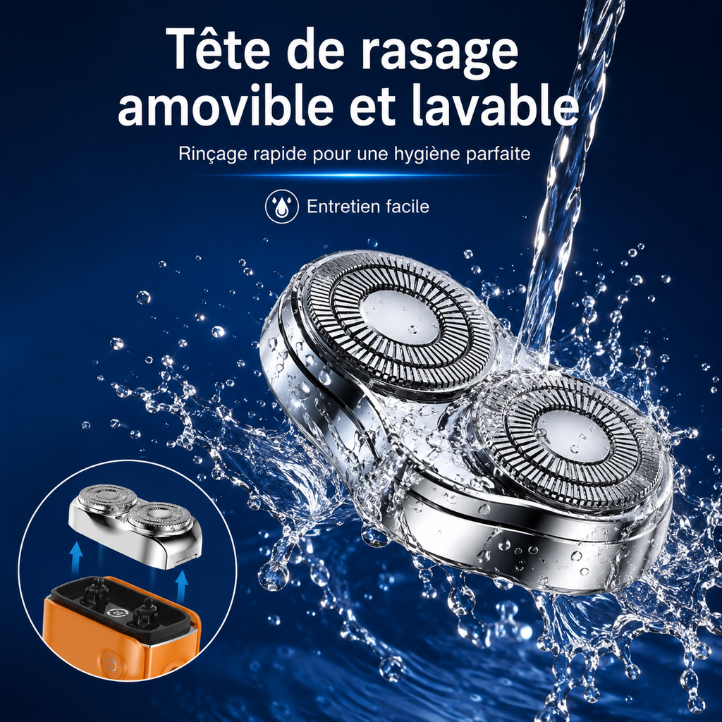 Mini Rasoir Électrique USB-C – Portable, Lavable & Affichage Digital