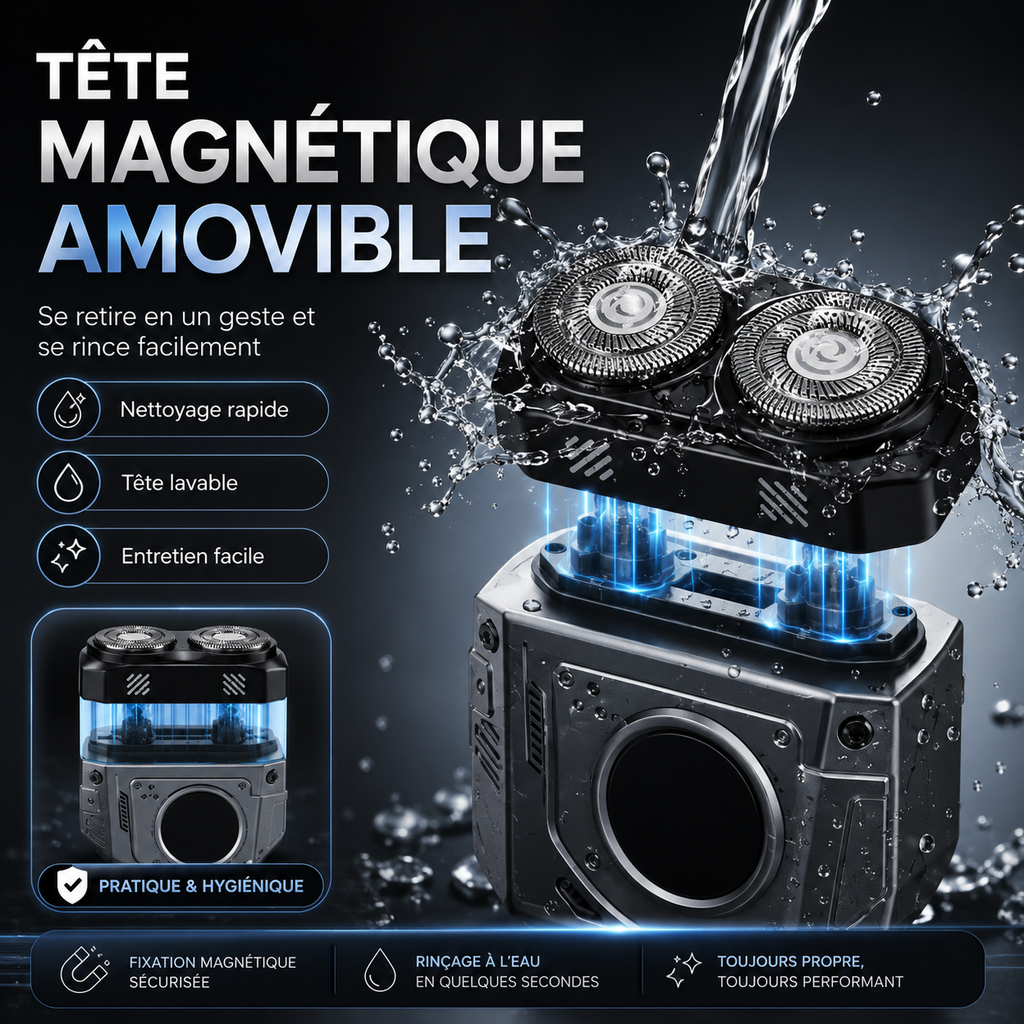 Mini Rasoir Électrique USB-C – Portable, Lavable & Affichage Digital