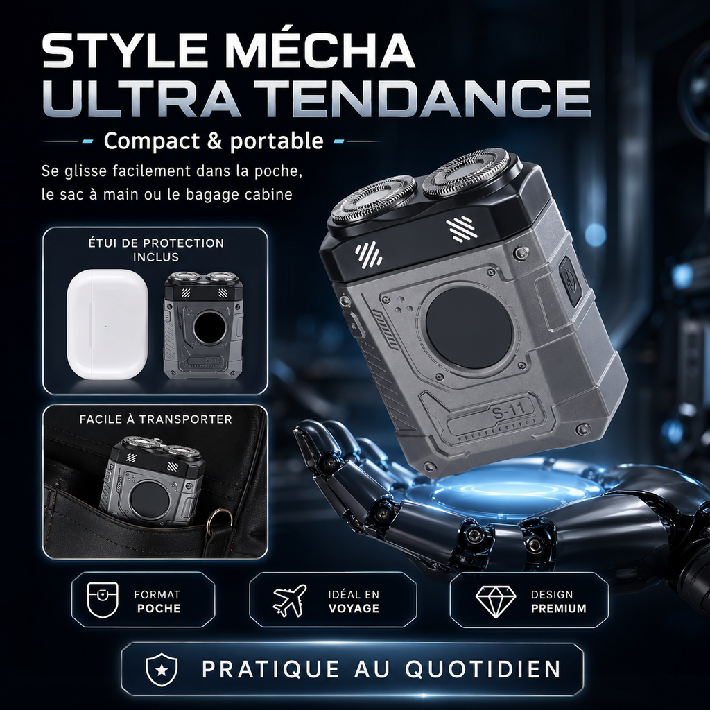Mini Rasoir Électrique USB-C – Portable, Lavable & Affichage Digital