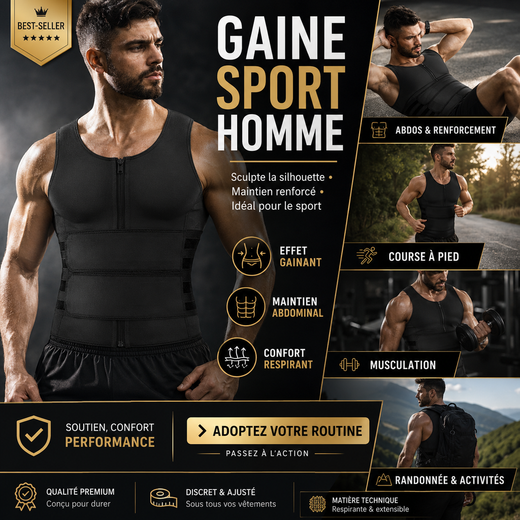 Débardeur Gainant Homme – Effet Sculptant & Maintien Confortable