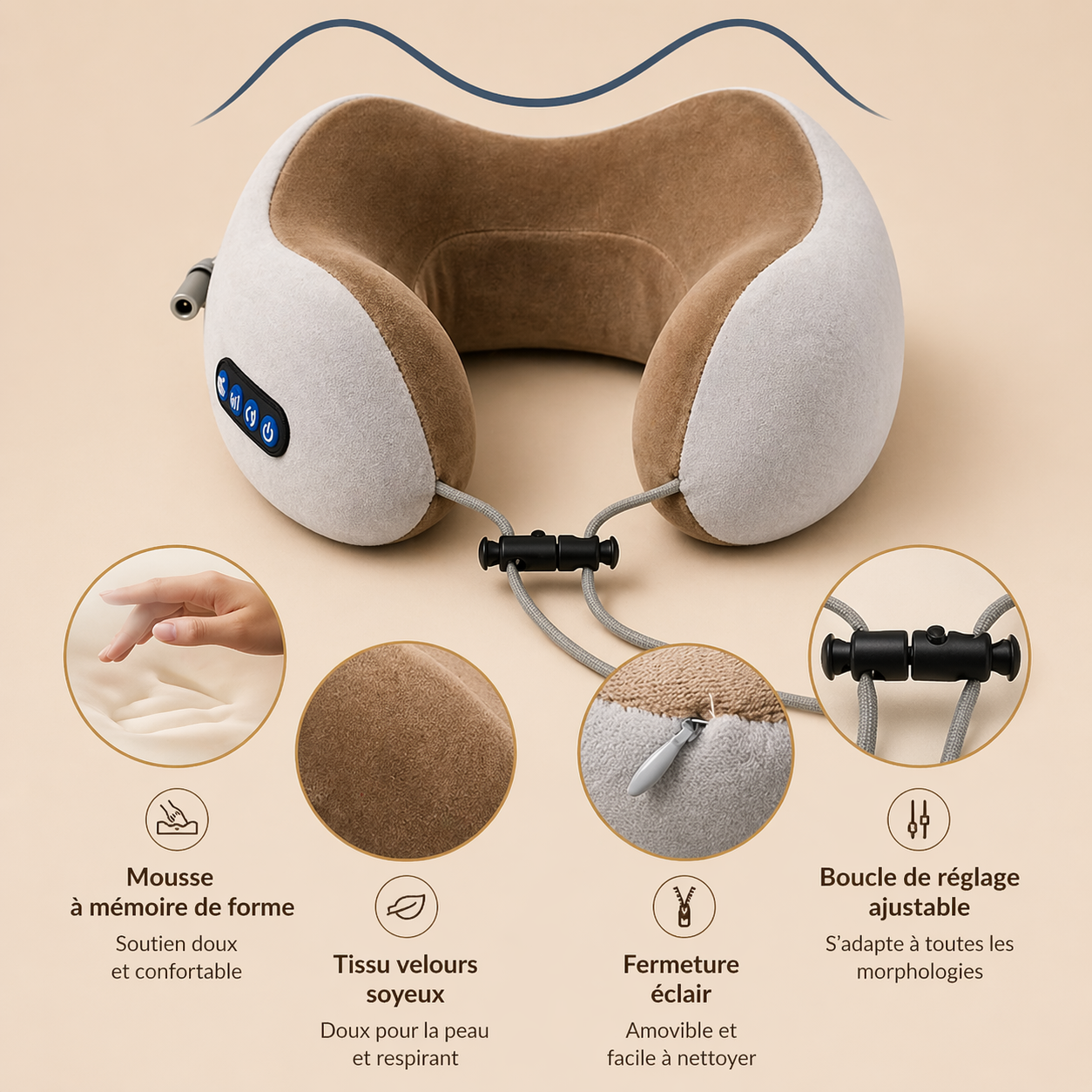 Masseur Cervical Électrique Shiatsu 3D – Chaleur & Relaxation Profonde