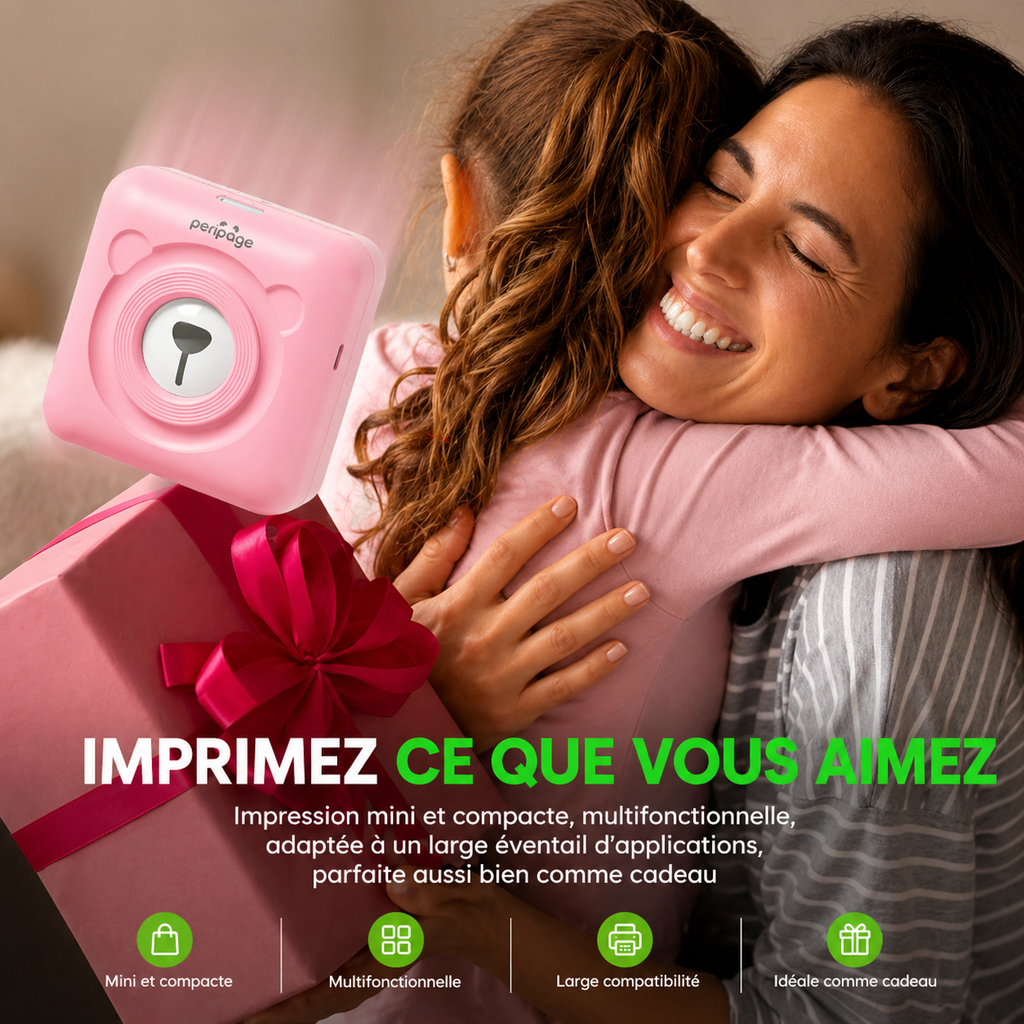 Imprimante Photo Portable A6 – Bluetooth, Sans Encre & Compatible iOS/Android