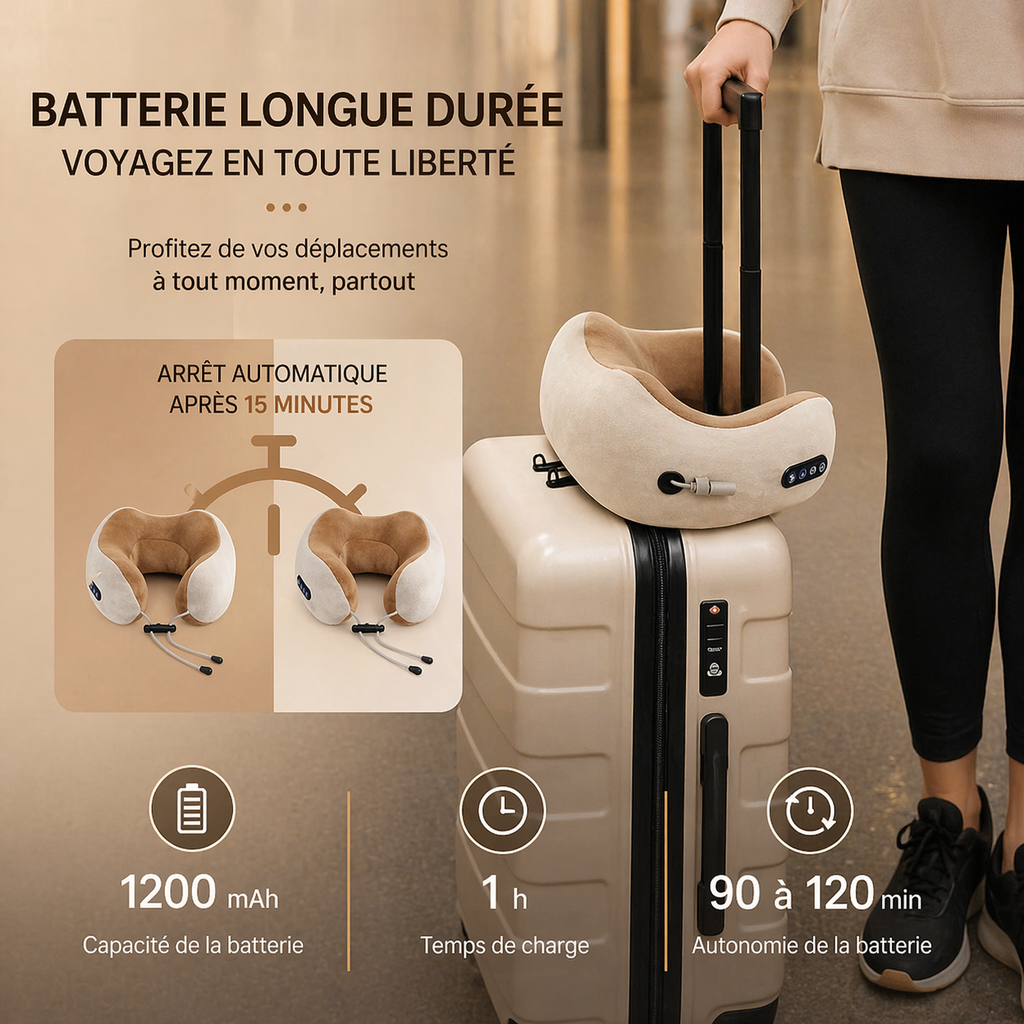 Masseur Cervical Électrique Shiatsu 3D – Chaleur & Relaxation Profonde