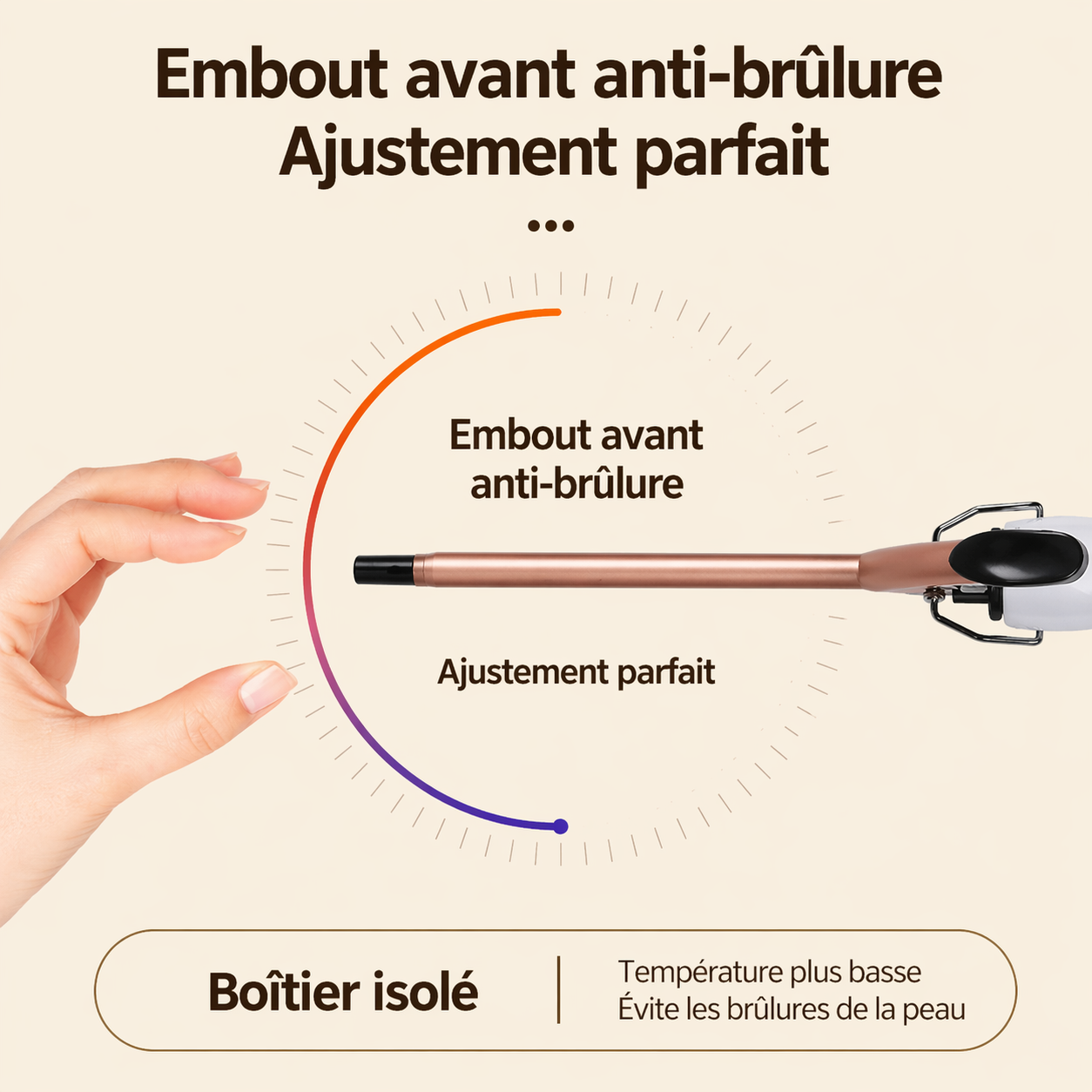 Fer à Boucler Céramique 13 mm – Chauffe Rapide & Boucles Parfaites