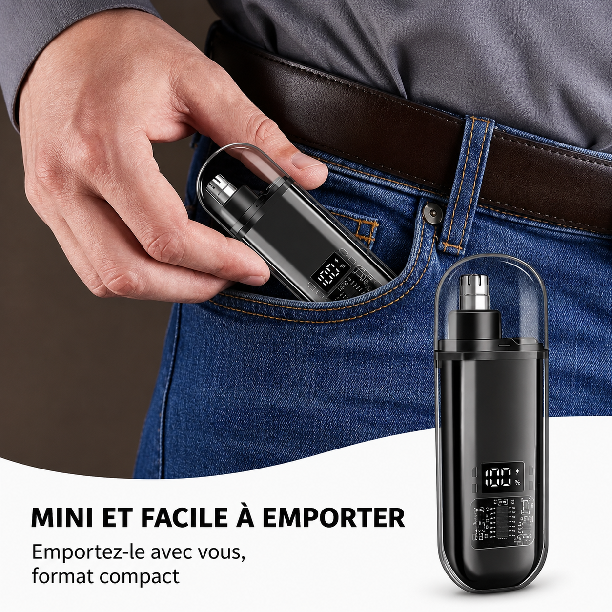 Tondeuse Nez & Oreilles USB-C – Coupe Précise, Sans Douleur & Recharge Rapide