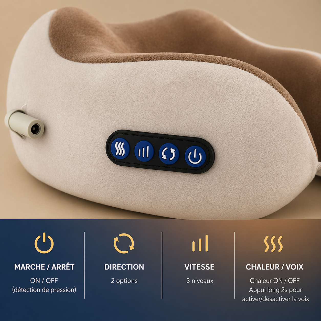 Masseur Cervical Électrique Shiatsu 3D – Chaleur & Relaxation Profonde