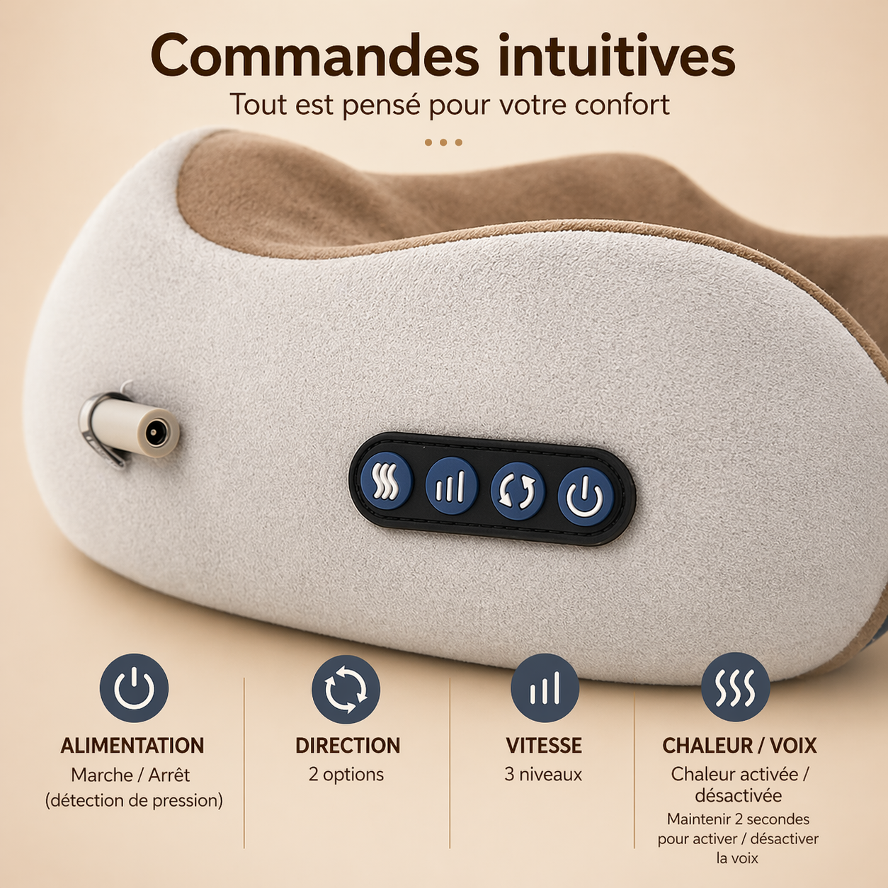 Masseur Cervical Électrique Shiatsu 3D – Chaleur & Relaxation Profonde