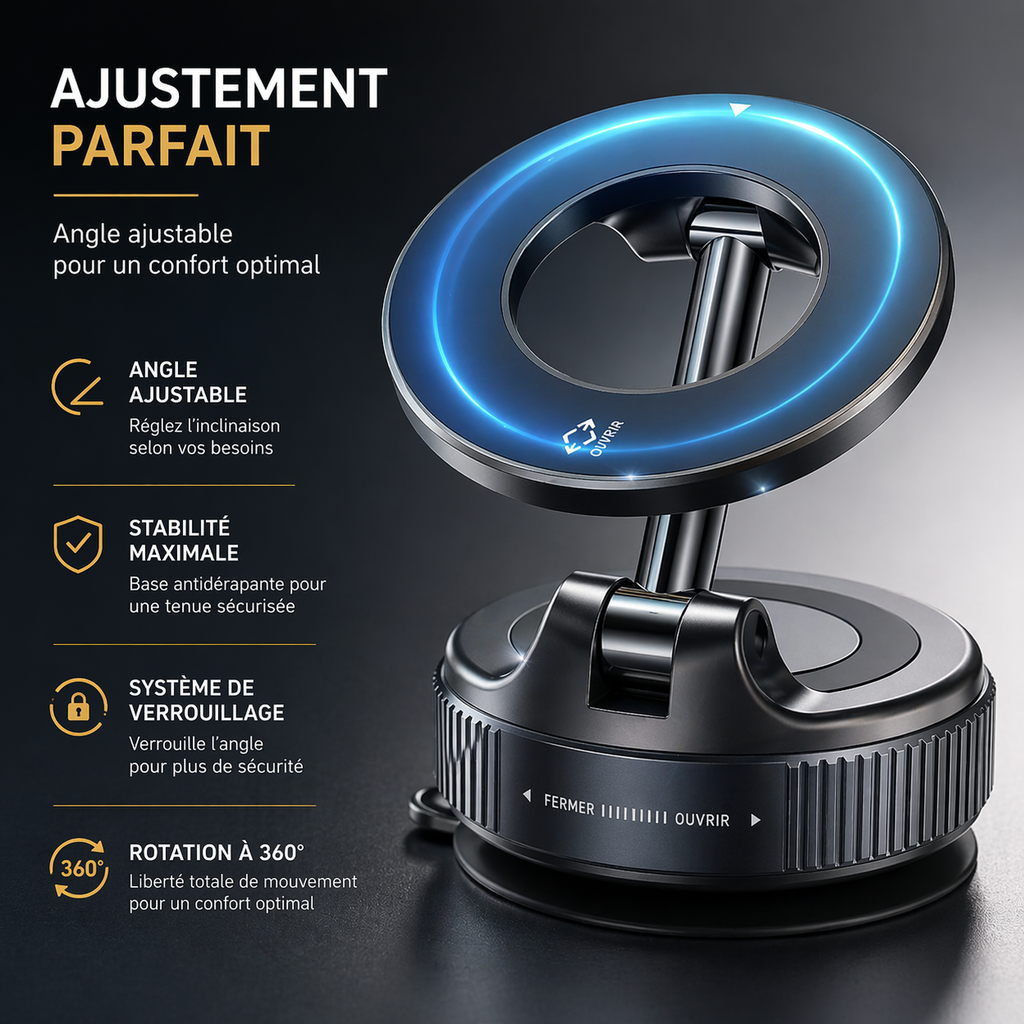 Le Support Téléphone 360° Magnétique – Fixation Puissante & Liberté Totale