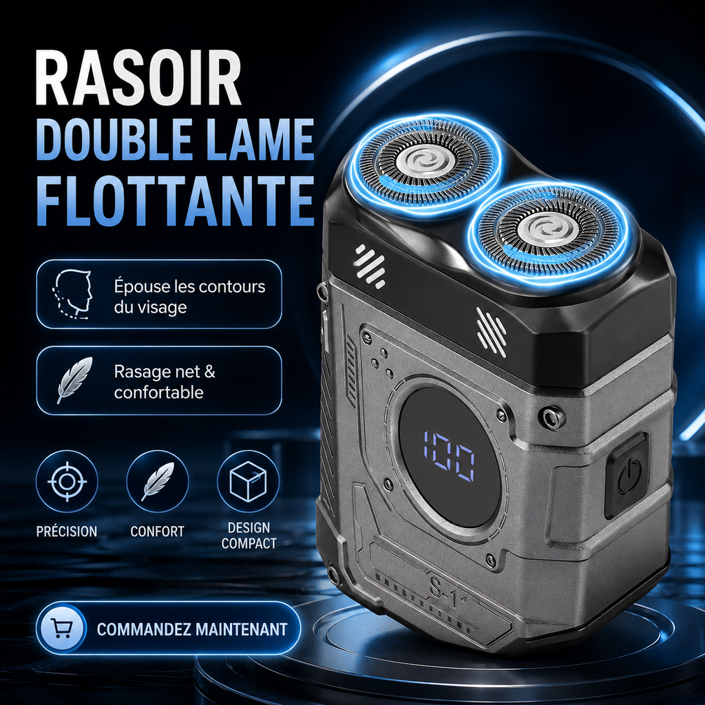 Mini Rasoir Électrique USB-C – Portable, Lavable & Affichage Digital