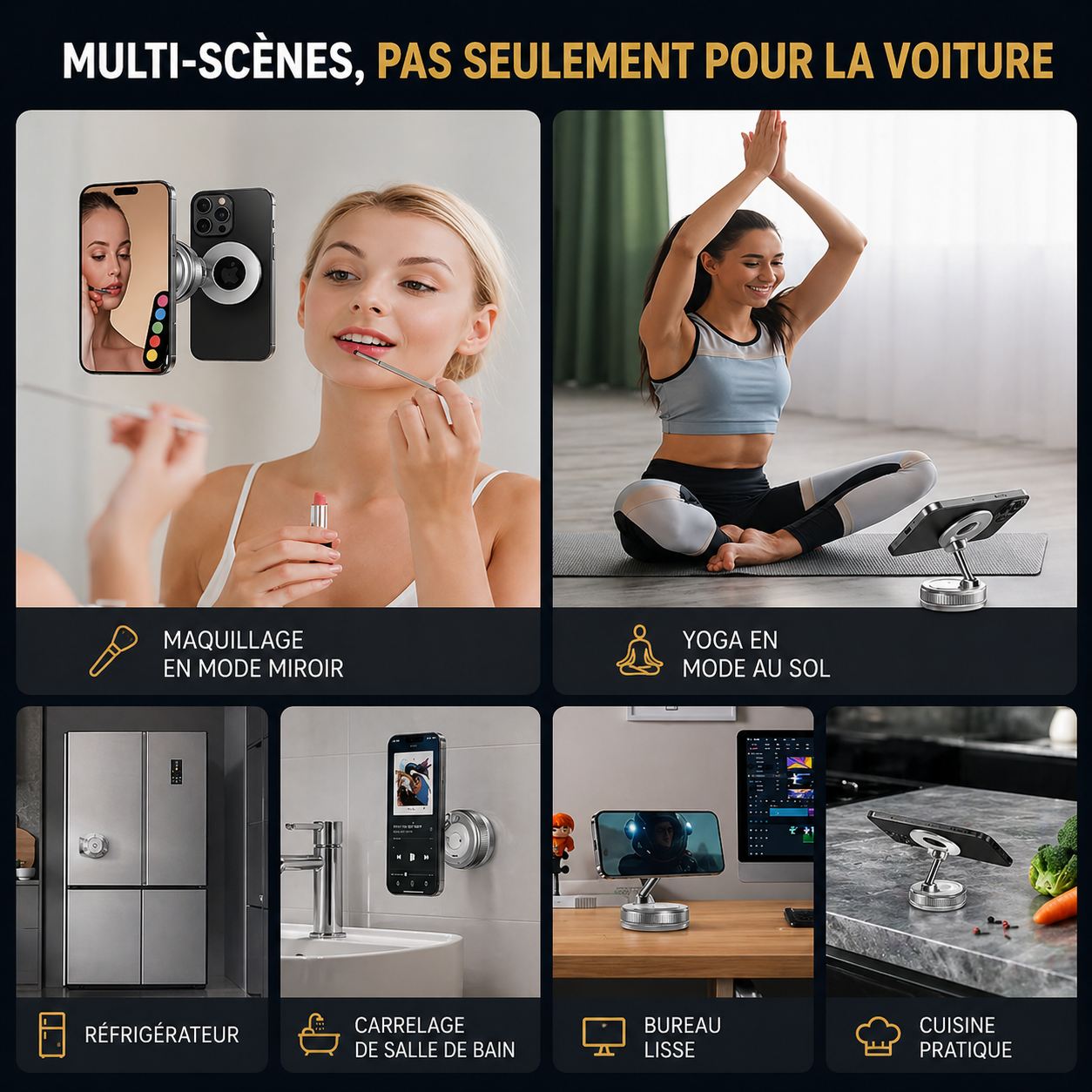 Le Support Téléphone 360° Magnétique – Fixation Puissante & Liberté Totale