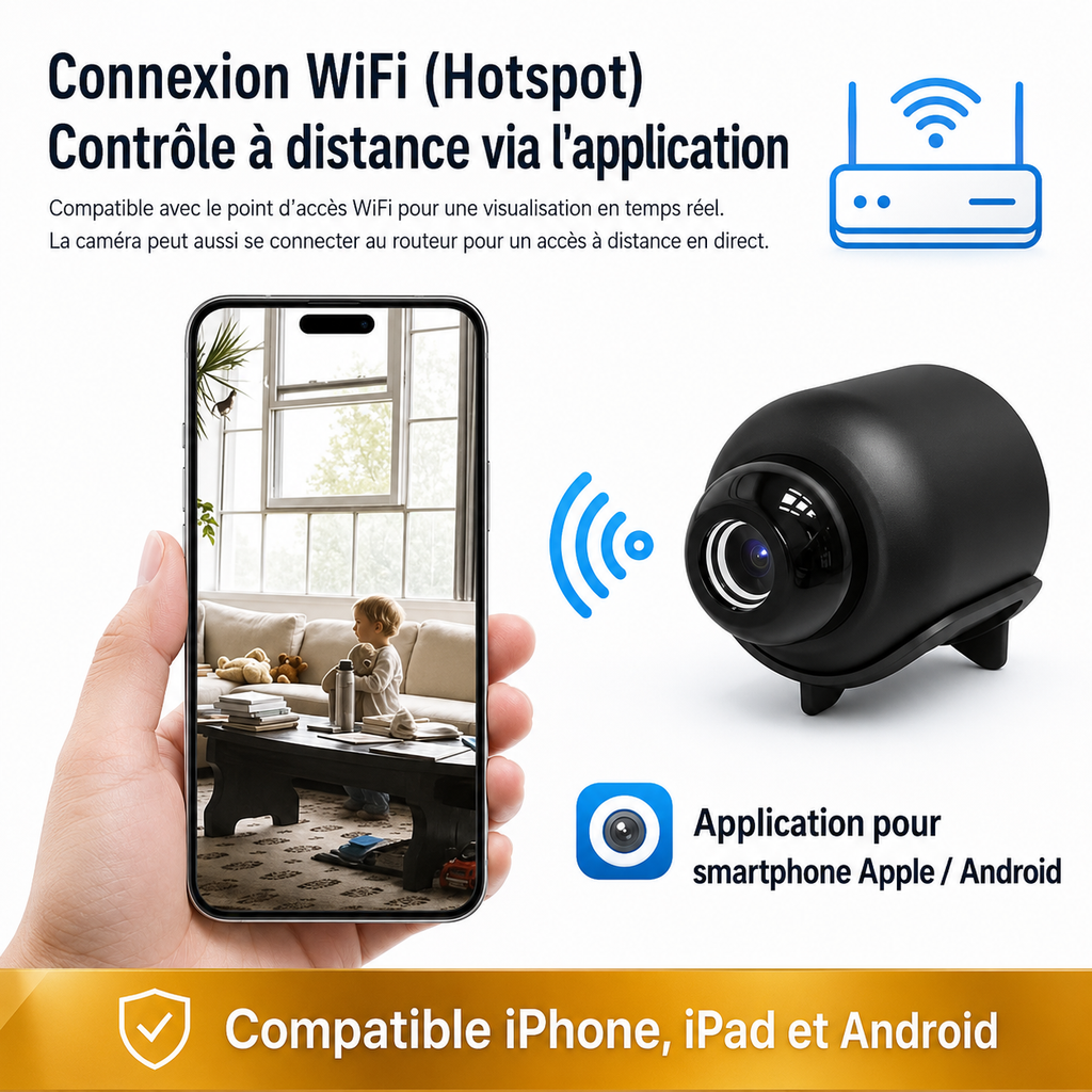 Mini Caméra X5 HD 1080P – Surveillance WiFi Discrète & Vision Nocturne