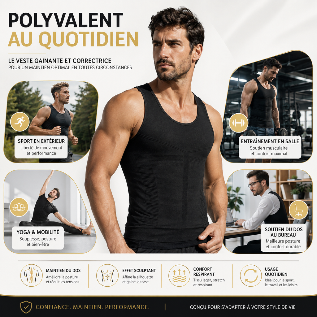 Débardeur Gainant Homme – Effet Sculptant & Maintien Confortable