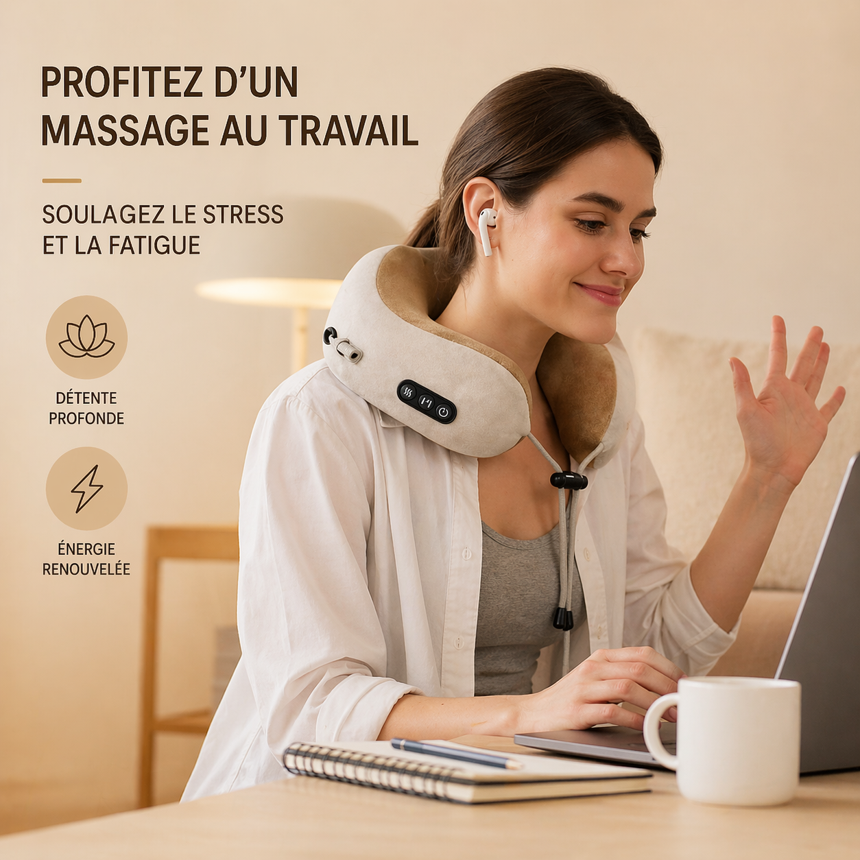 Masseur Cervical Électrique Shiatsu 3D – Chaleur & Relaxation Profonde