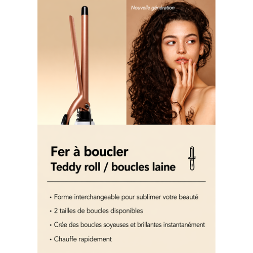 Fer à Boucler Céramique 13 mm – Chauffe Rapide & Boucles Parfaites